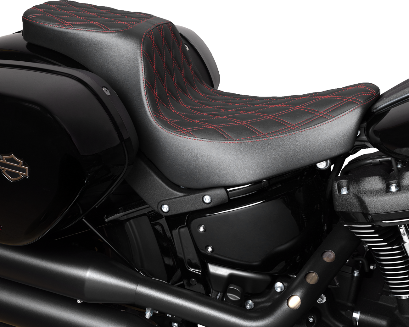 Predator 2-Up Seat - Vinyl - Double Diamond - Red Stitching - FLSB/FXLRS '18-'24