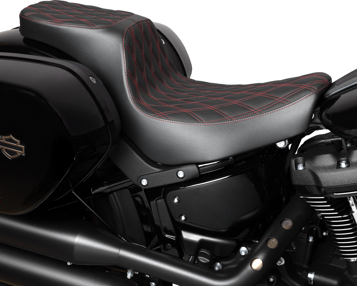 Predator 2-Up Seat - Vinyl - Double Diamond - Red Stitching - FLSB/FXLRS '18-'24