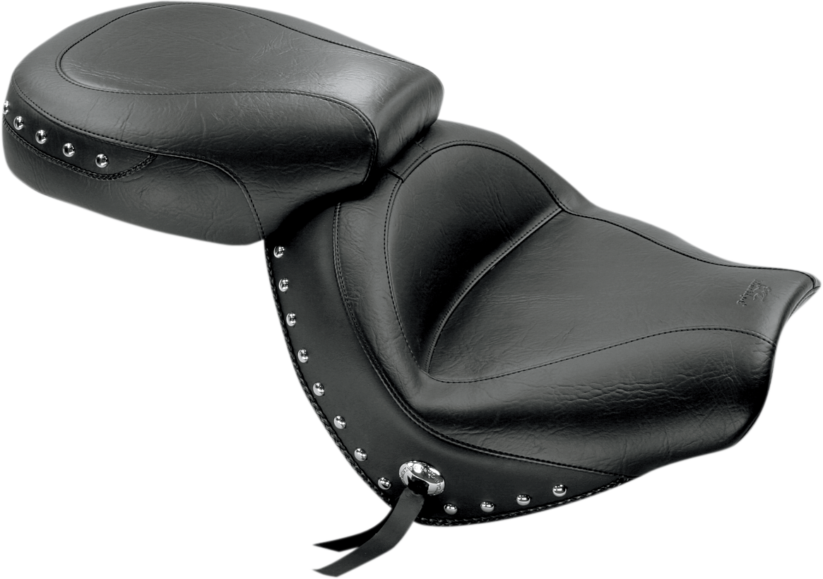 Seat - Wide - Touring - Without Backrest - Two- Piece - Chrome Studded - Black W/Conchos - VTX1300C