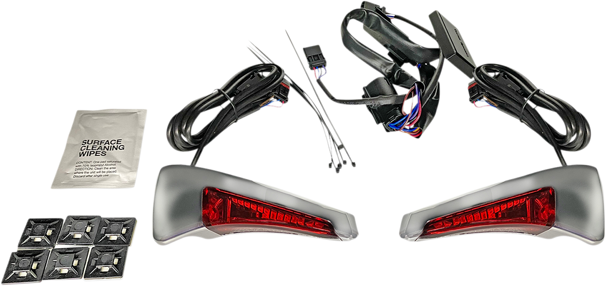 Sequential Tour Pak Seat Back Rest LED Lights - Chrome/Red - FLH