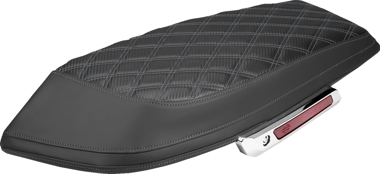 Saddlebag Lid Covers - Lattice - Carbon Fiber - Gray Stitch - FLH/FLT '23-'26