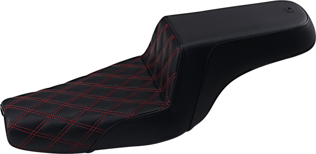 Step-Up Seat - Front Lattice Stitch/With Red Stitching - Black - XL