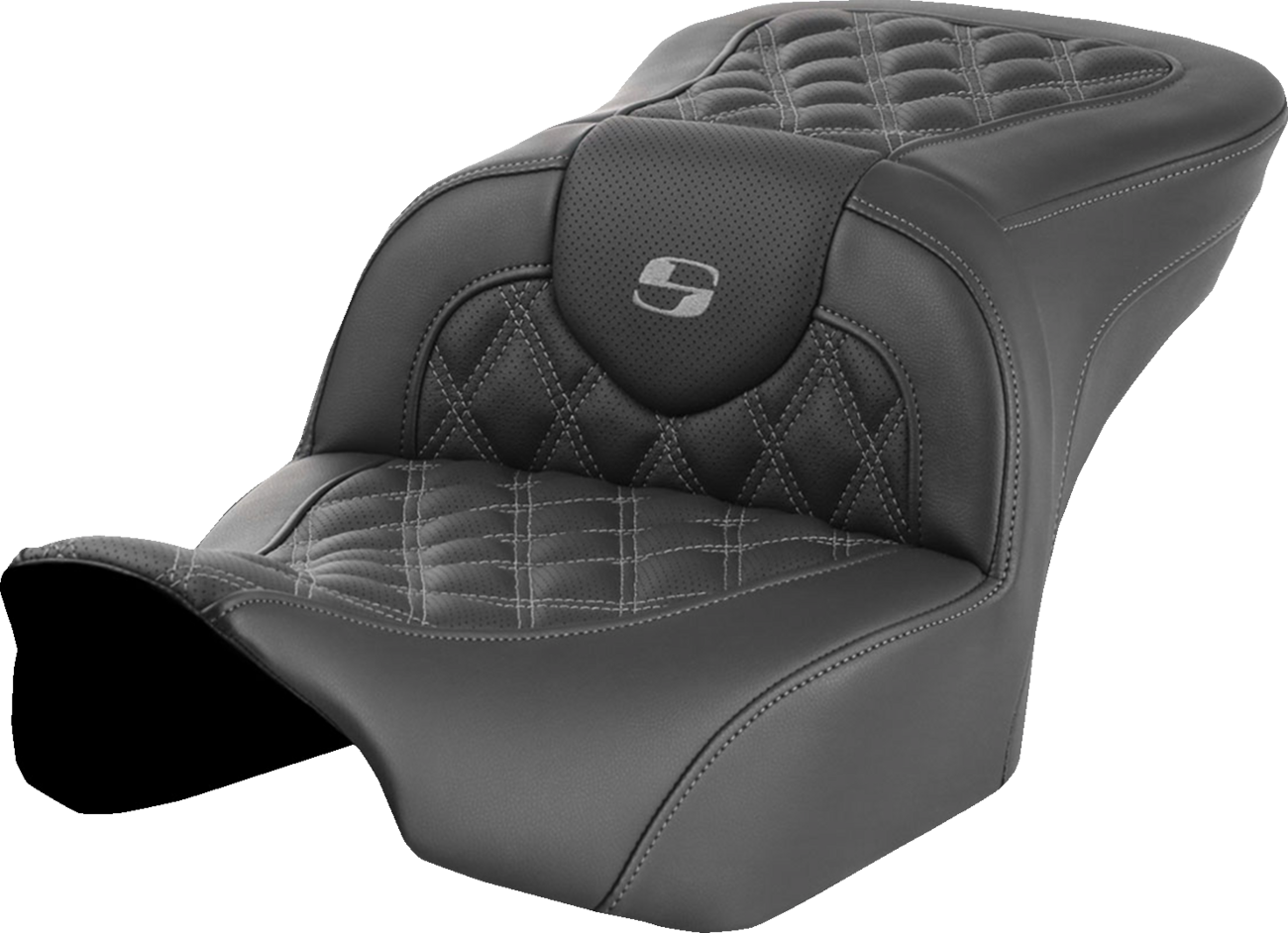 Roadsofa™ Seat - Without Backrest - Gray Lattice Stitch - FLTR/FLHX '23-'24