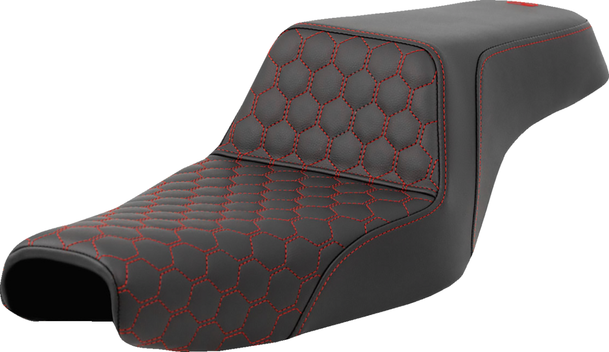Step-Up Seat - Honeycomb - Red Stitching - 3.3 Gal Tank - Sportster '04-'22