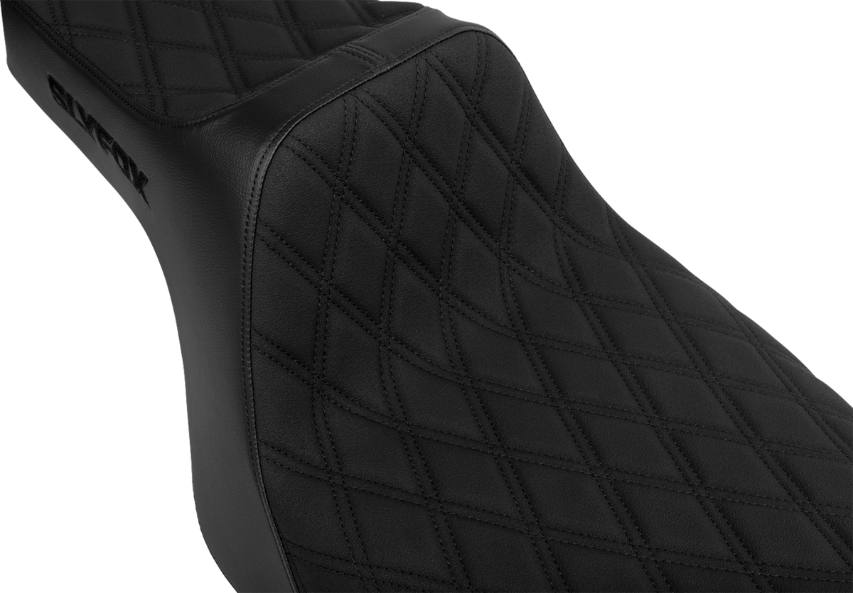 High Noon Seat - Double Diamond - Black Logo - Black Stitch - FLH/FLT '23-'25