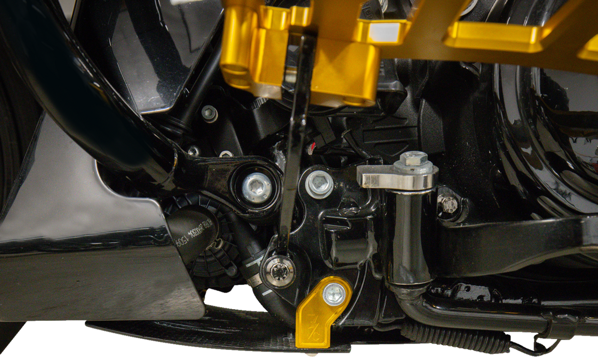 Skid Plate - Carbon Fiber/Gloss - With Gold Brackets - FLHX/FLTRX