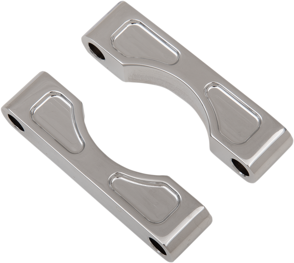 Hugger Front Fender Mounting Blocks - 7/8" Wide - For 16"/17"/18"/19" Wheels - Chrome