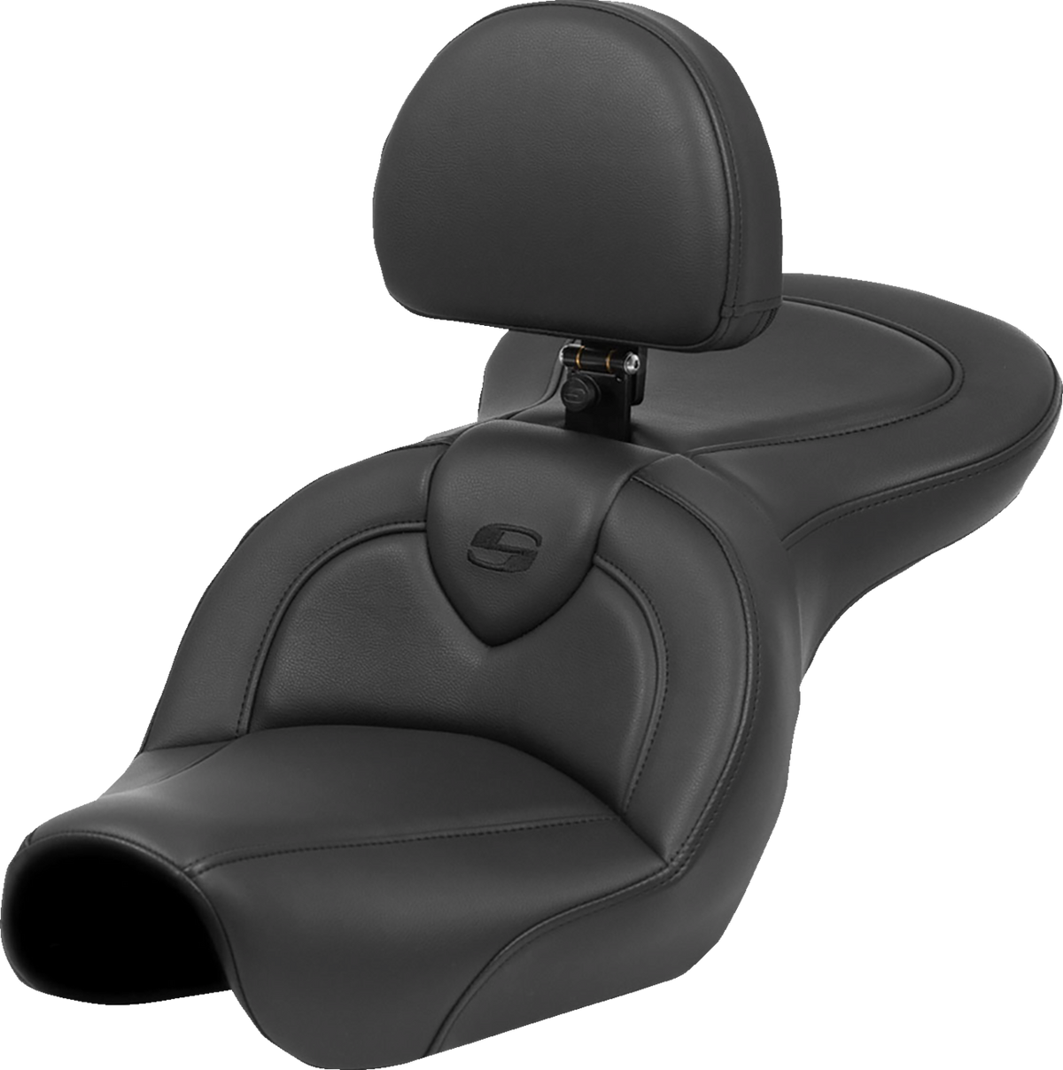 Roadsofa™ Seat - Black Stitch - With Backrest - FXD '04-'05