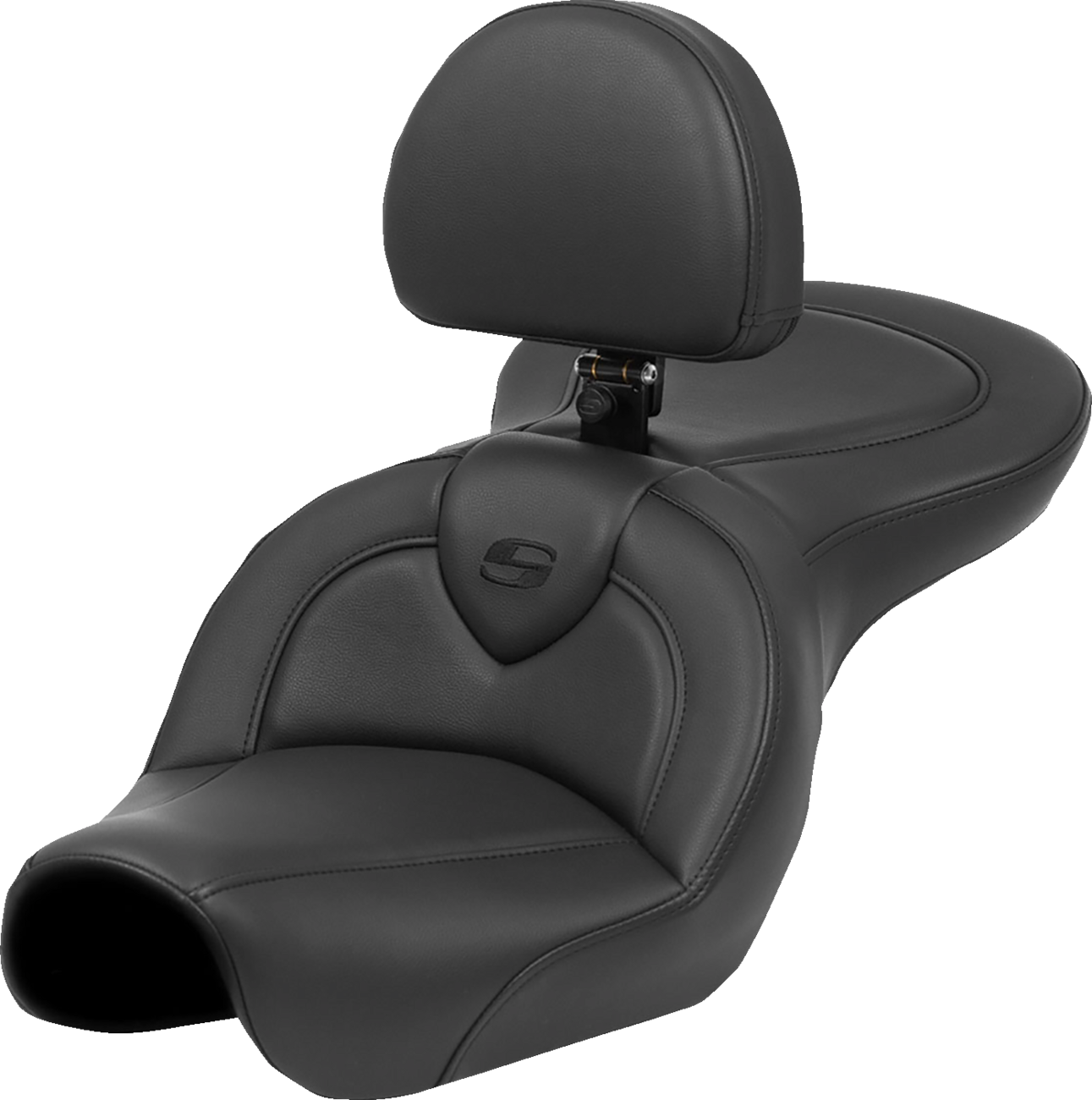 Roadsofa™ Seat - Black Stitch - With Backrest - FXD '04-'05
