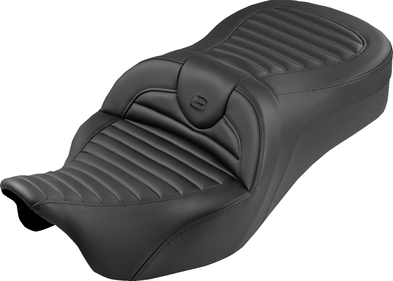 Roadsofa™ King Seat - Without Backrest - Tuck-N-Roll - Black Stitch - FLH/FLT '08-'25