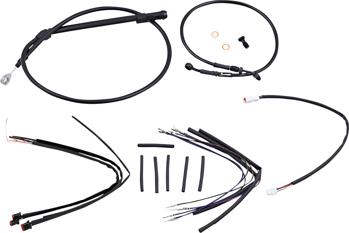 Jail Bar Cable Kit - 12" Handlebars - Black Vinyl - '18-'24 Softail