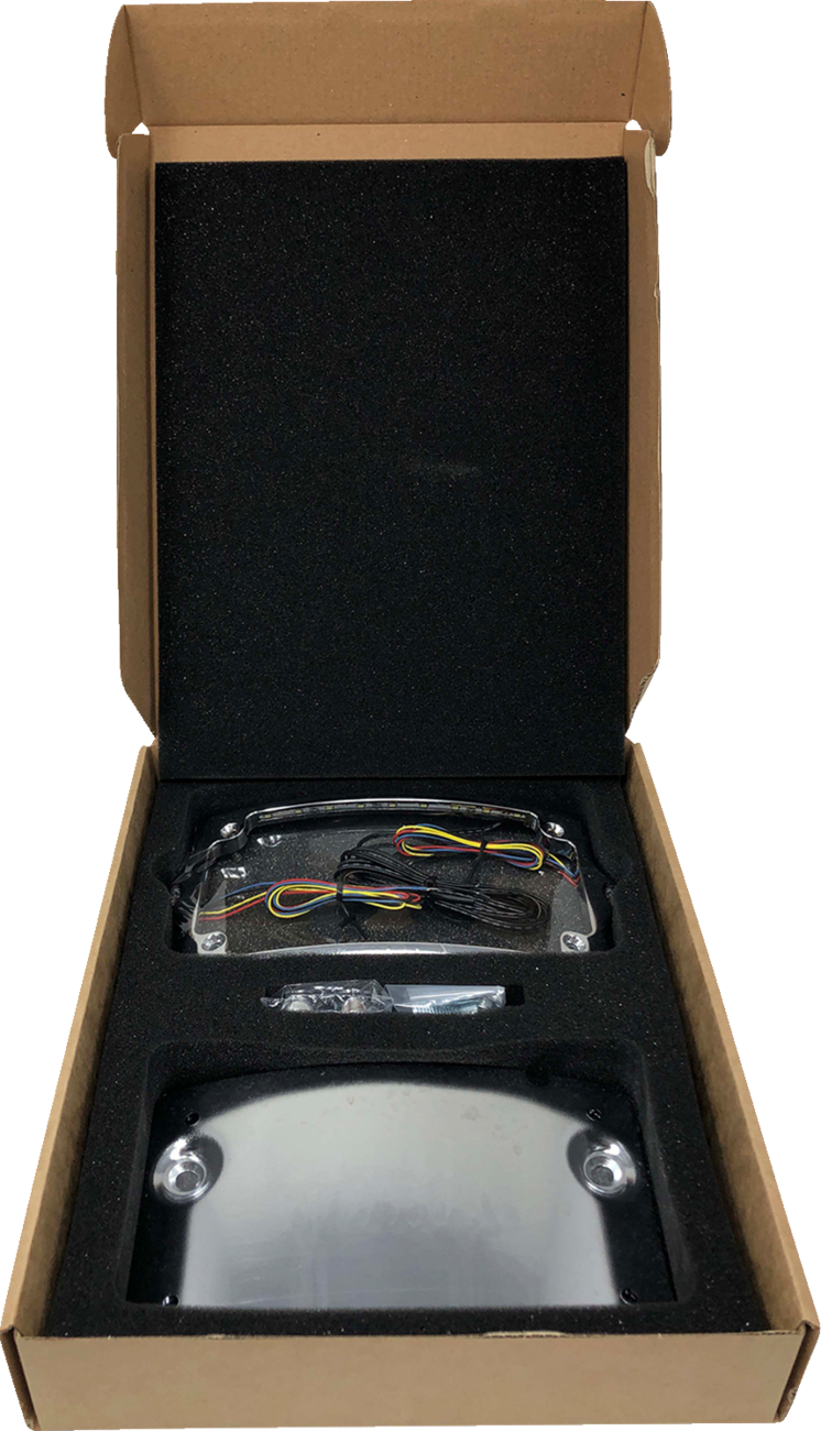 License Plate Kit - Amber/Red/White - Chrome
