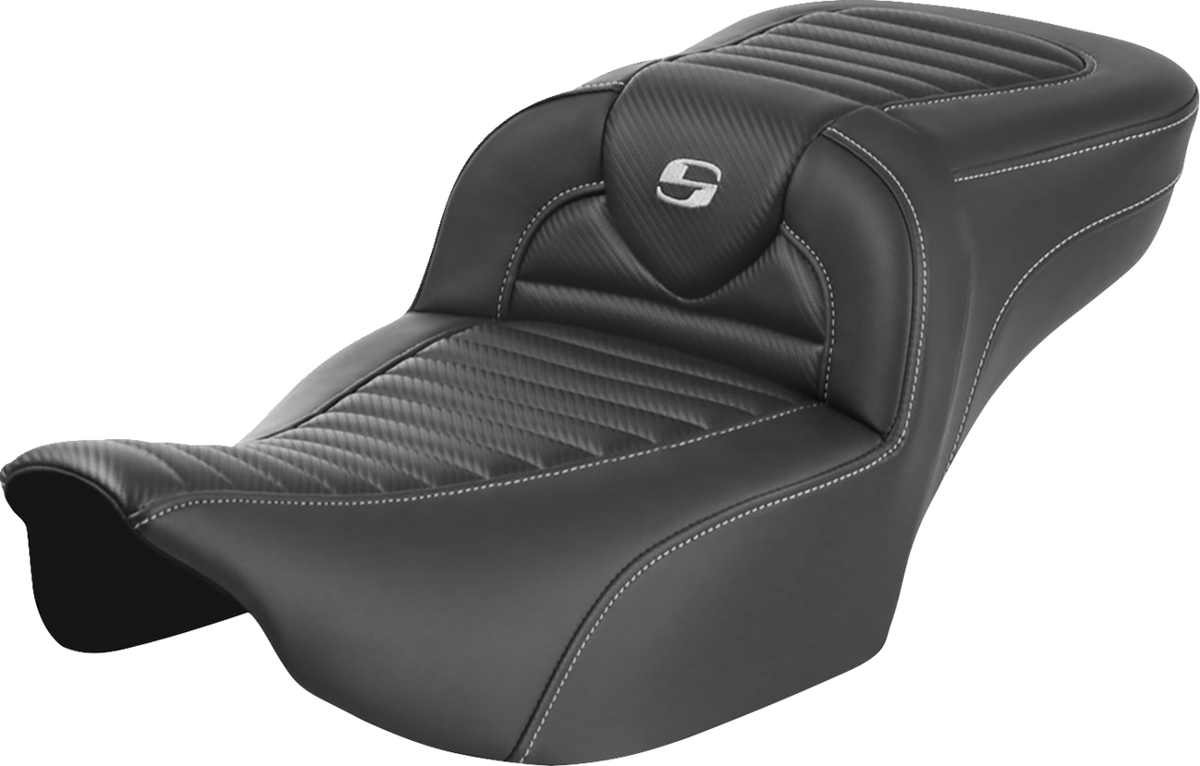 Roadsofa™ Extended Reach Seat - Without Backrest - Tuck-N-Roll - Carbon Fiber - FLTR/FLHX '23-'24