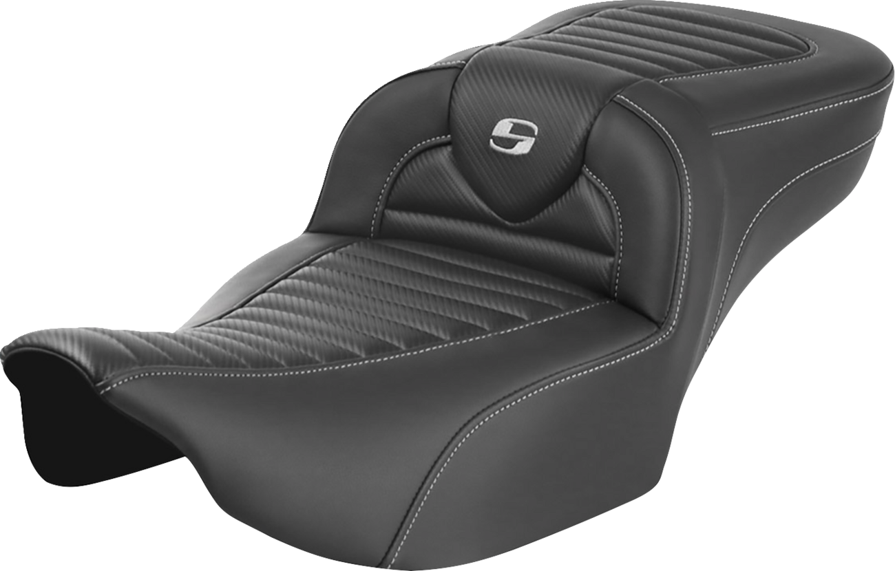 Roadsofa™ Extended Reach Seat - Without Backrest - Tuck-N-Roll - Carbon Fiber - FLTR/FLHX '23-'24