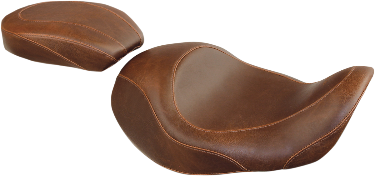 Forward Wide Tripper Solo Seat - Plain - Brown - Dyna '06-'17