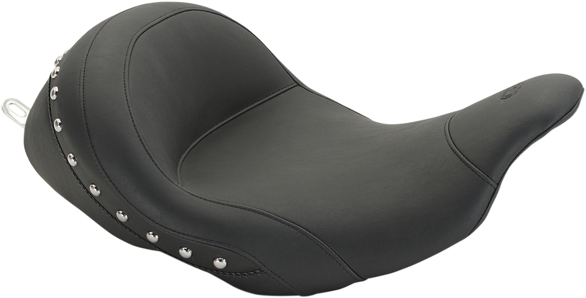 Lowdown Vintage Seat - No Driver Backrest - Chrome Studded - FL '08-'25