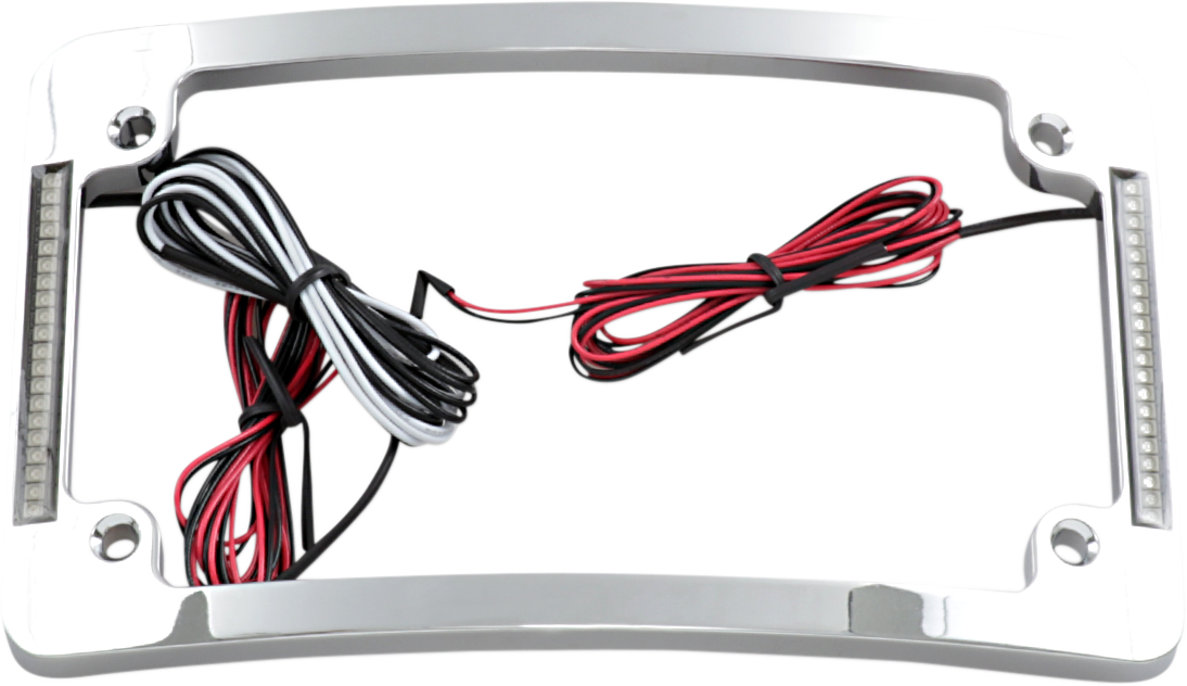 Tri-Radius License Plate Frame With Flushmount LEDs