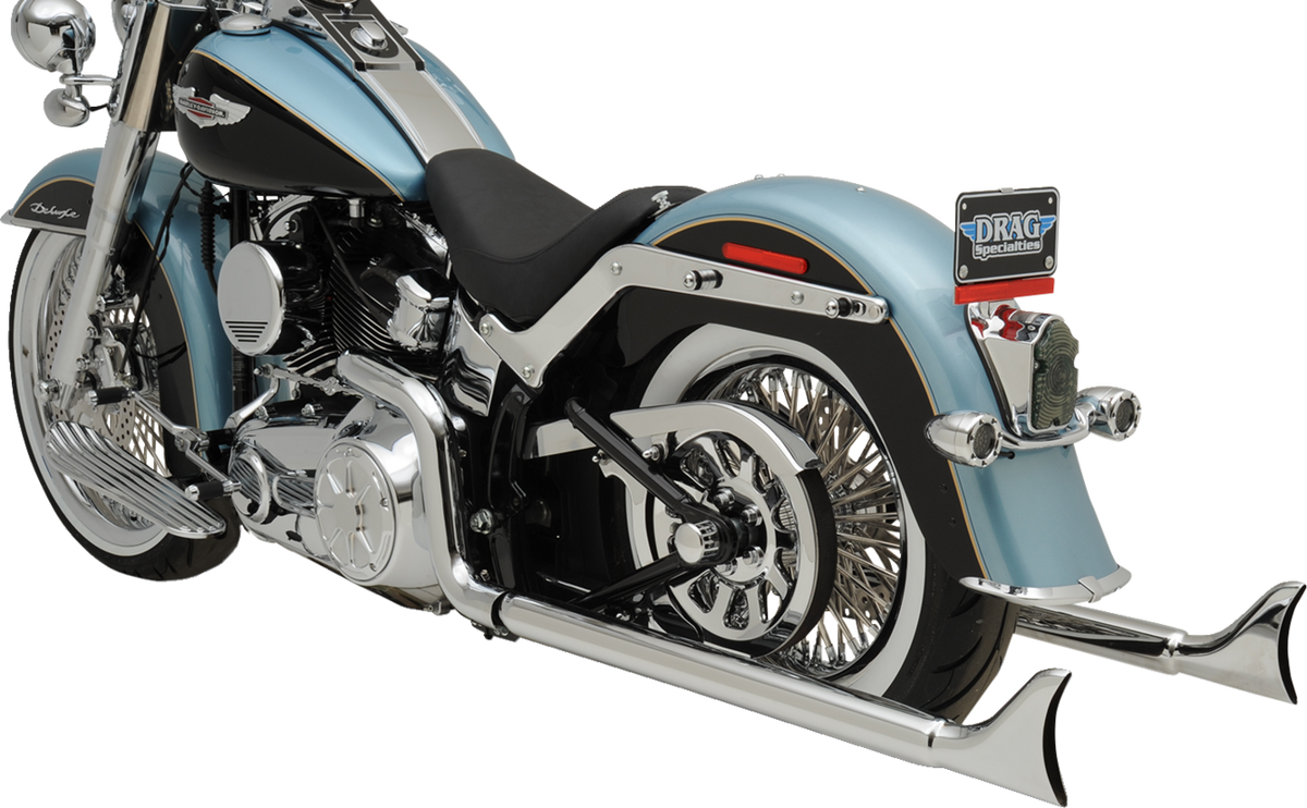True Duals Exhaust System With Fishtail Mufflers — Without Baffles