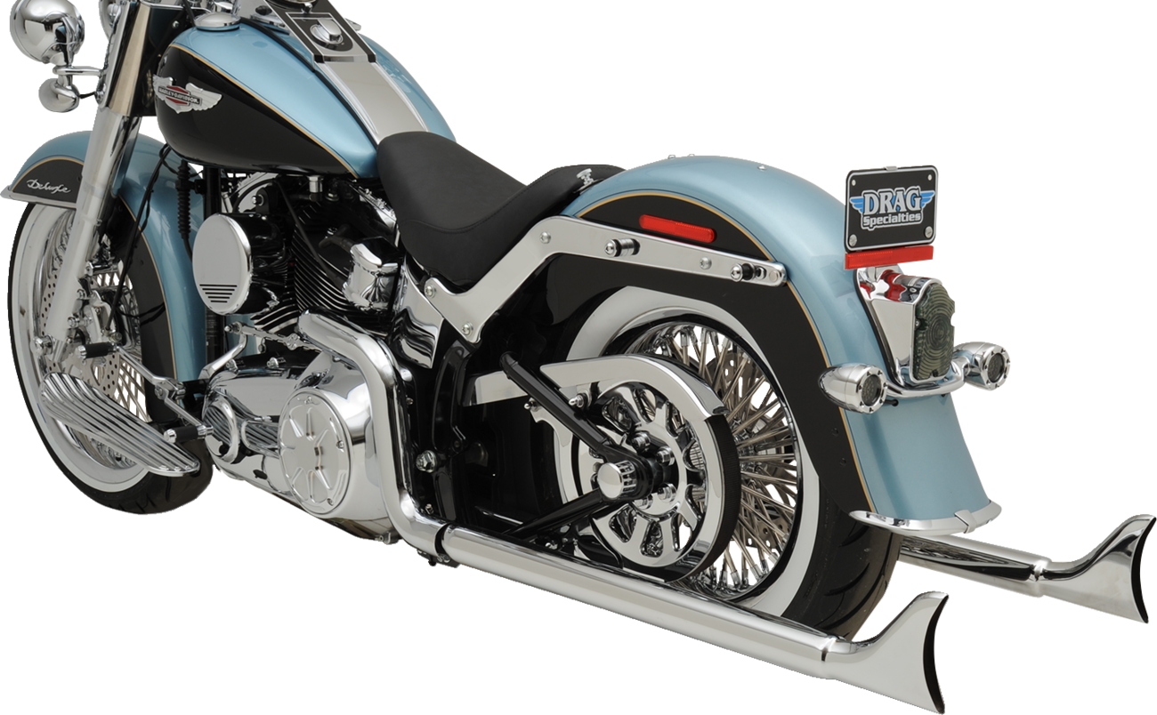True Duals Exhaust System With Fishtail Mufflers — Without Baffles