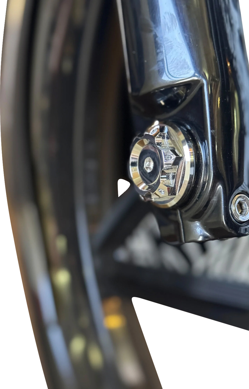 Y-Axle With Turret Style Axle Cover Kit - Custom - Front - Chrome - 1"