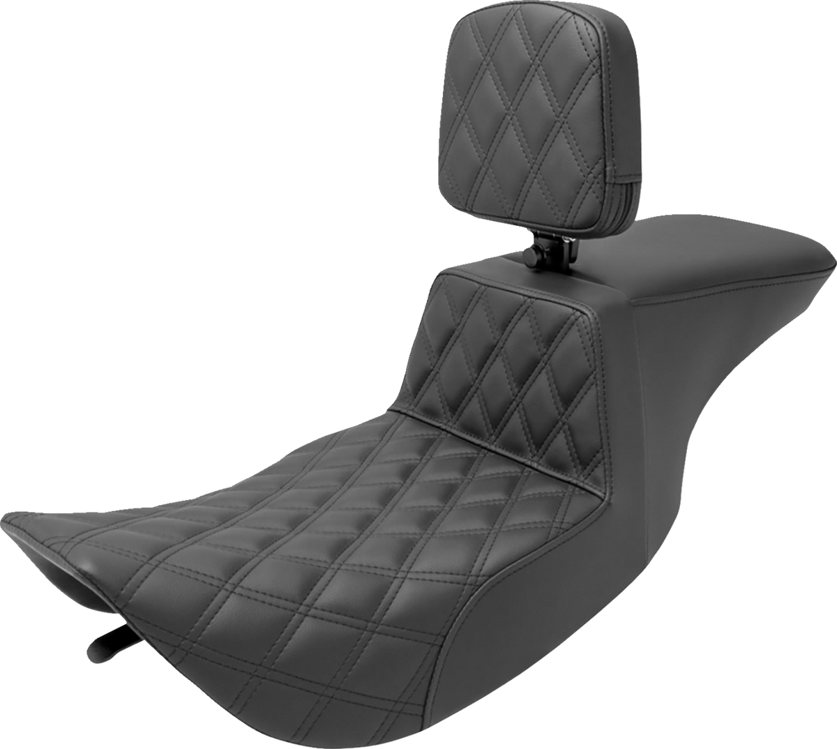 Tour Step-Up Seat - Rider Backrest - Front Lattice Stitch - FLHR/FLHX '97-'07