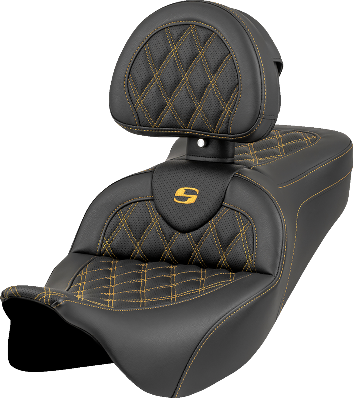 Roadsofa™ Seat - Lattice Stitch - Gold Stitch - W/ Backrest - FL '08-'23