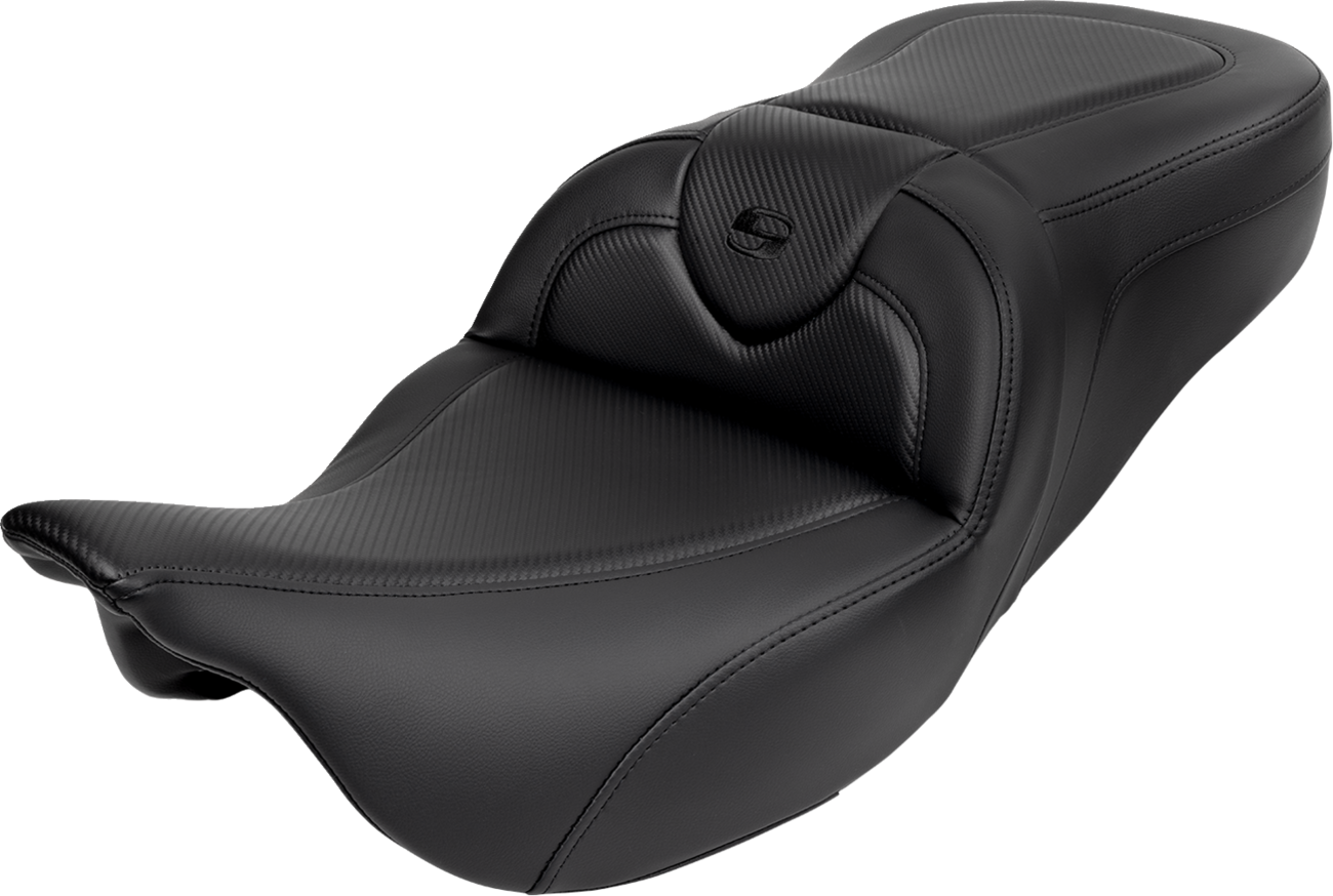 Roadsofa™ Seat - With Backrest - Carbon Fiber - Black Stitch - FL '08-'19