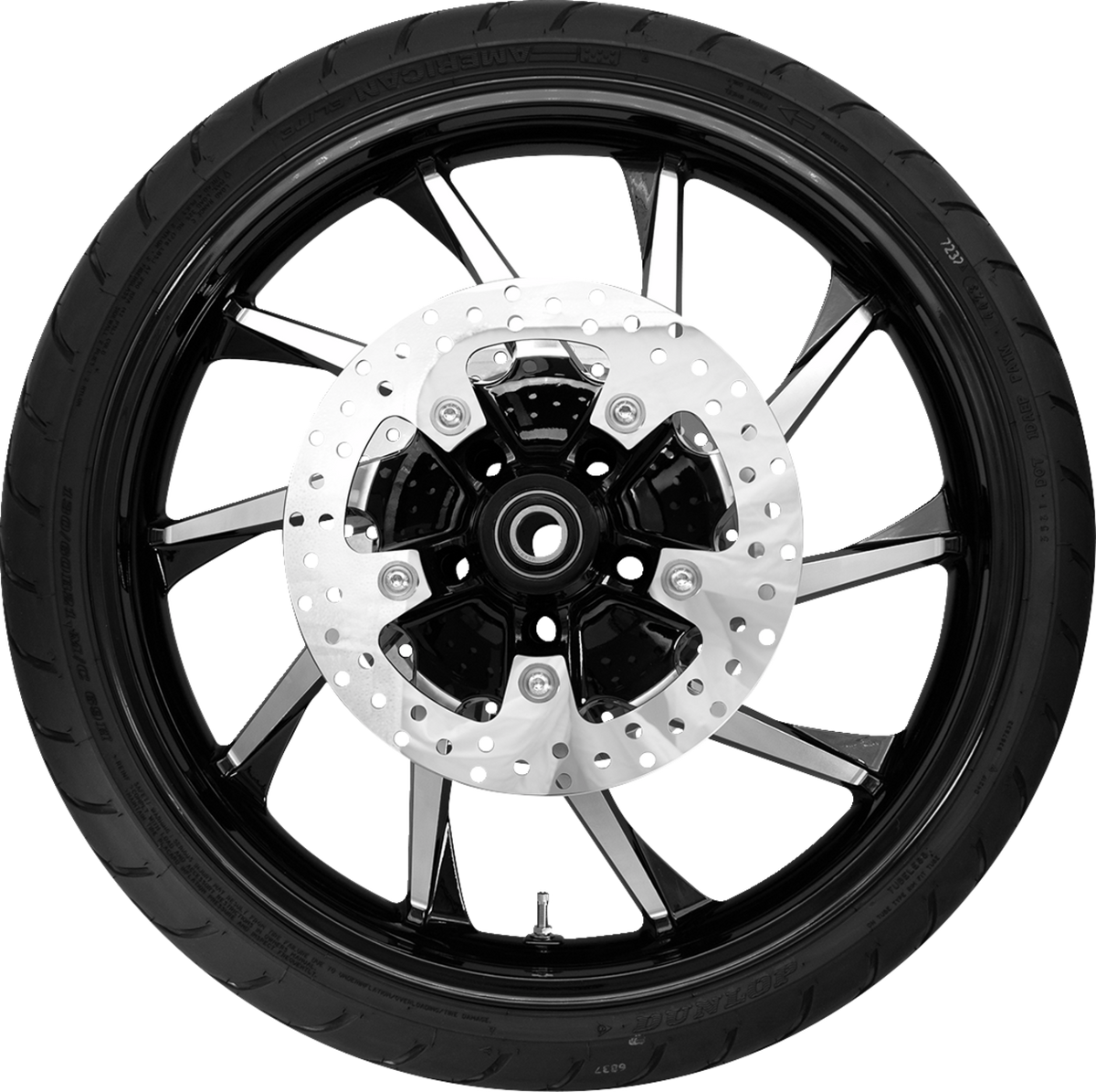 Hurricane Front Wheel - Black Cut (21") | Rotors (11.8") | Dunlop Tire (130/60b21)