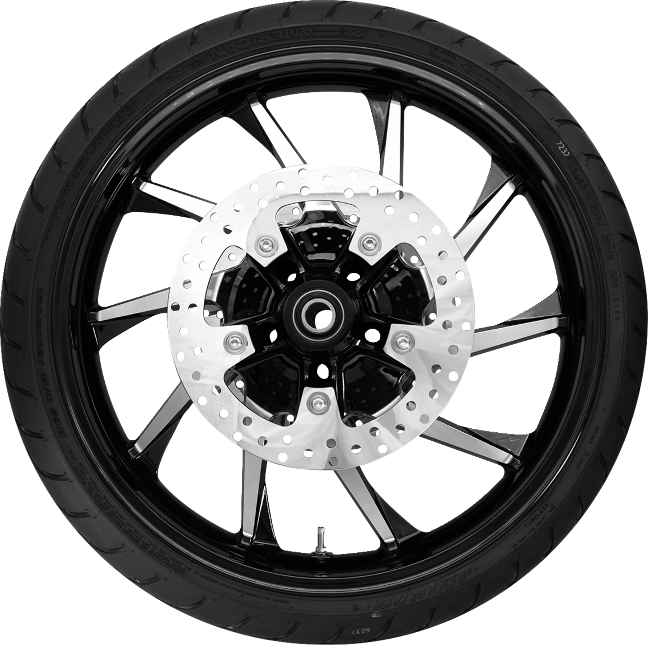Hurricane Front Wheel - Black Cut (21") | Rotors (11.8") | Dunlop Tire (130/60b21)