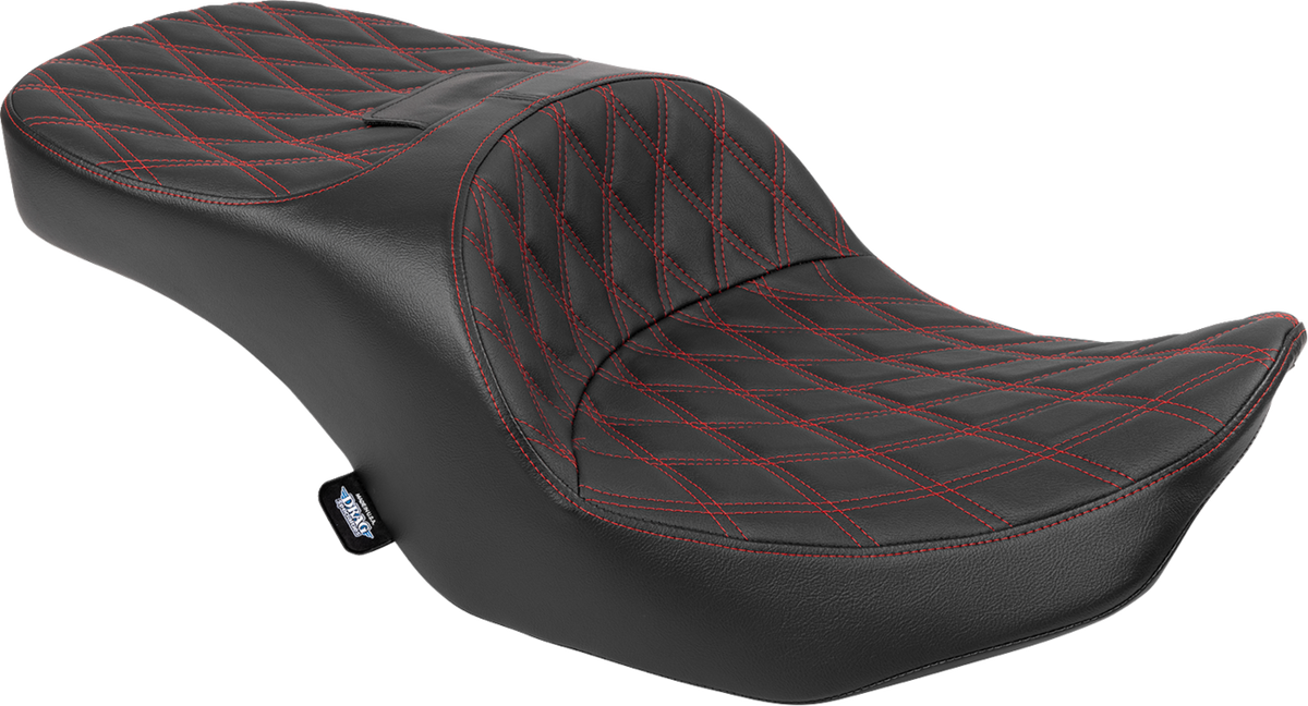 Forward Position Freedom Seat - Vinyl - Red Double Diamond Stitch - FLH/FLT '23-'25
