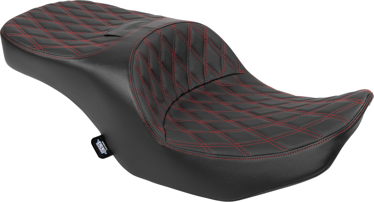 Forward Position Freedom Seat - Vinyl - Red Double Diamond Stitch - FLH/FLT '23-'25