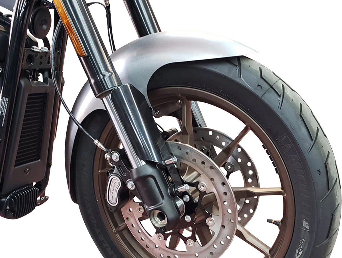 Cafe Front Fender - 19" Wheel - Black Inverted Fork Adapter - HD Softail '18-'26