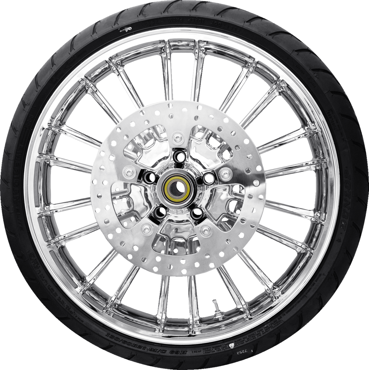 Atlantic Front Wheel - Chrome (21") | Rotors (11.8") | Dunlop AE2 Tire (130/60b21)
