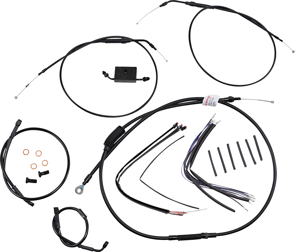 Extended Handlebar Cable And Brake Line Kit For Sportsters With ABS - 14" T-Bar Handlebars