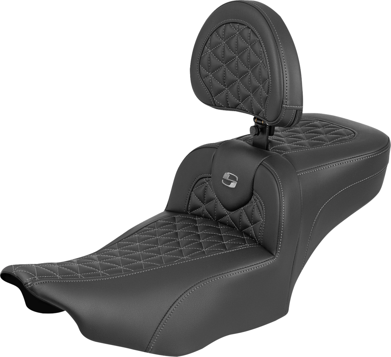 Roadsofa™ Extended Reach Seat - With Backrest - Gray Stitch - FLH/FLT '23-'25