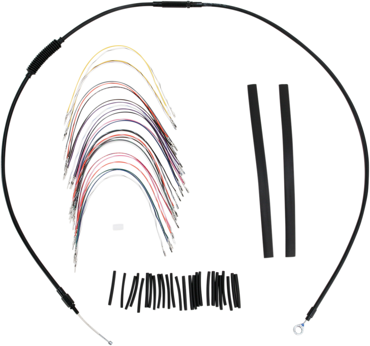 Complete Black Vinyl Handlebar Cable/Line Kit For Ape Hangers - 13" - ABS - '08-'13 FLH