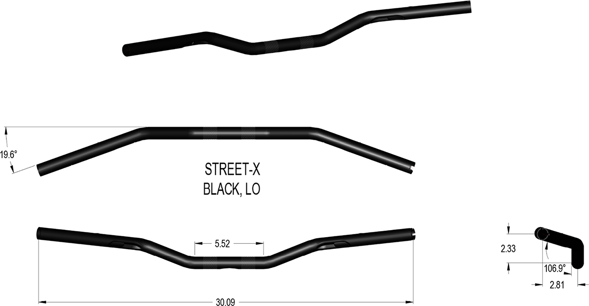 Street-X Handlebars - Low Bend - Black