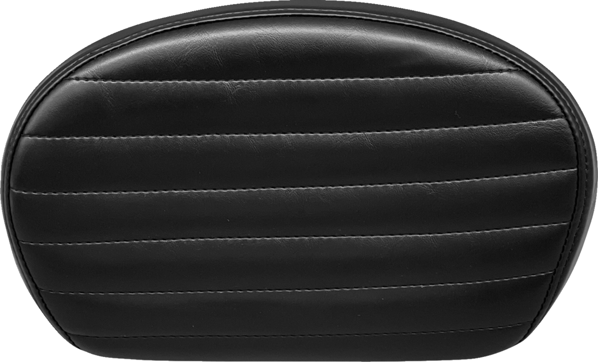Sissy Bar Pad - Medium - Pleated - Shiny Black