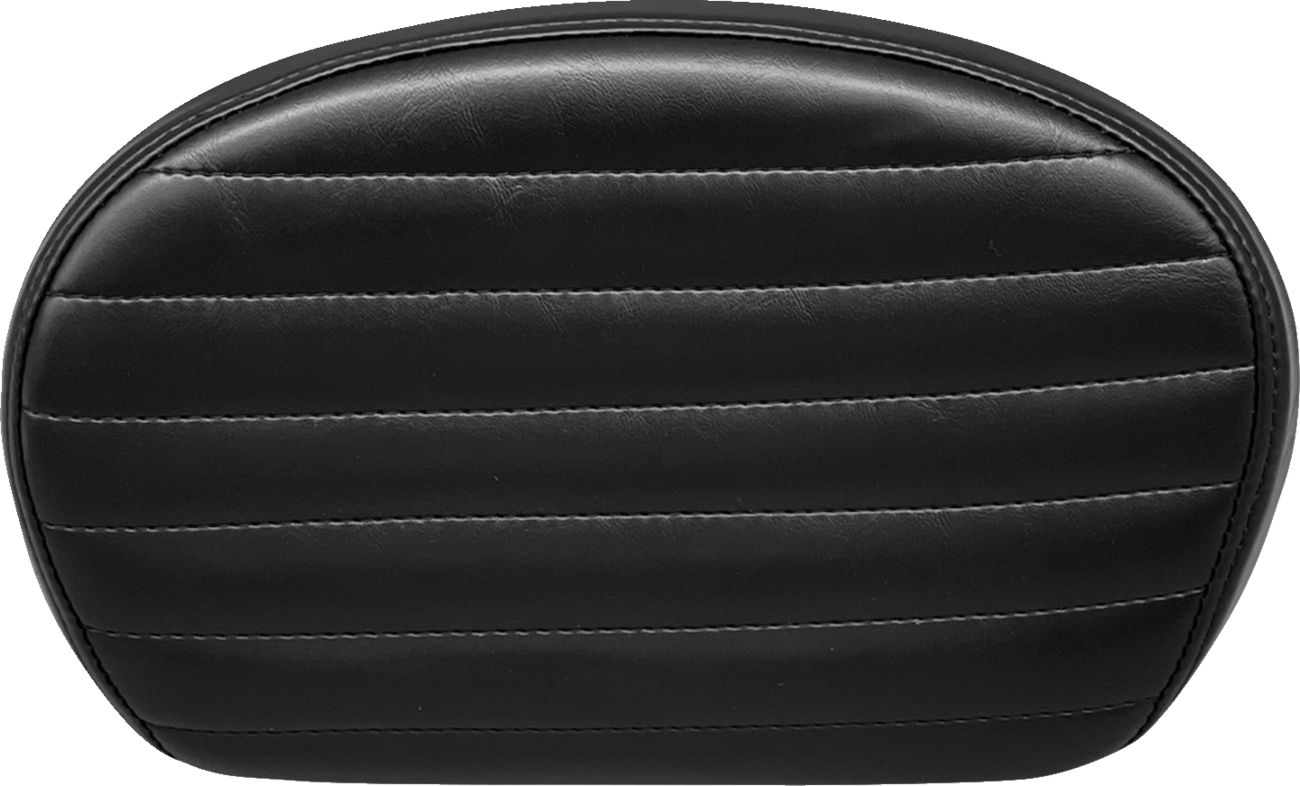Sissy Bar Pad - Medium - Pleated - Shiny Black