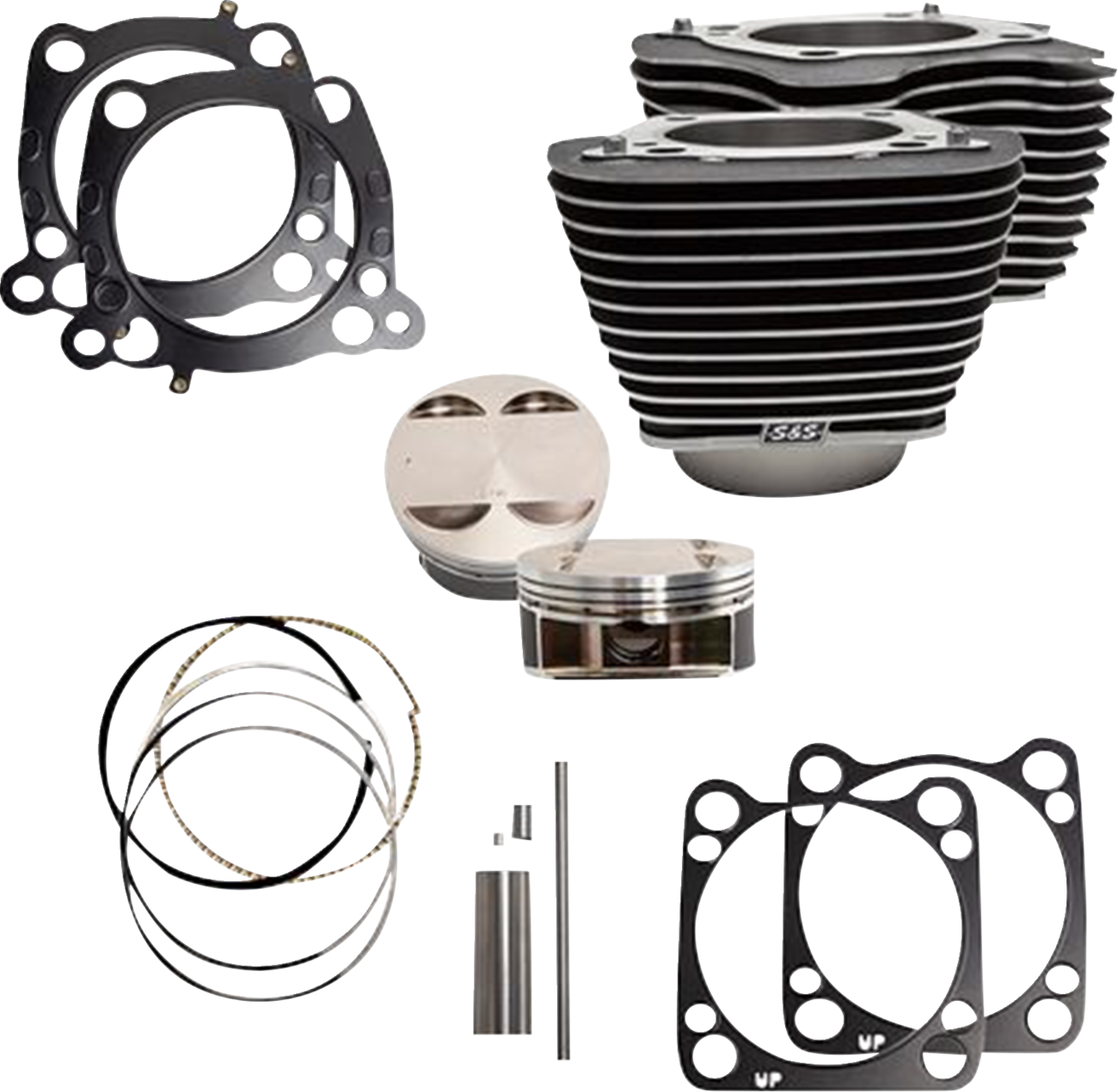 Cylinder Kit - 128" Big Bore - Wrinkle Black W/Highlights - 114"/117" M8