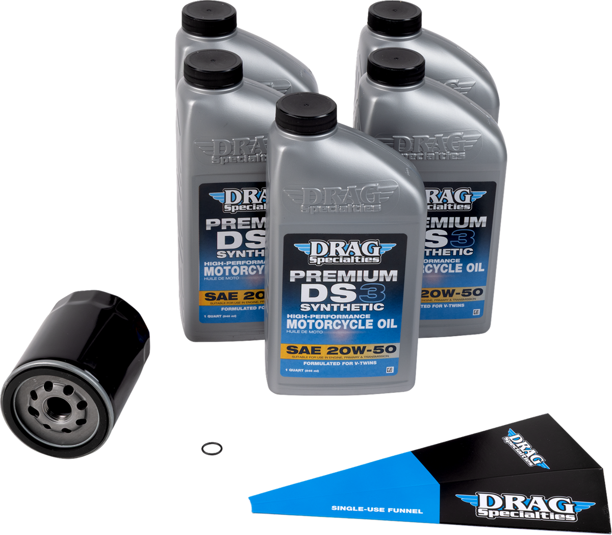 Full Synthetic Oil Change Kit - 20W50 - M8 - Black Filter