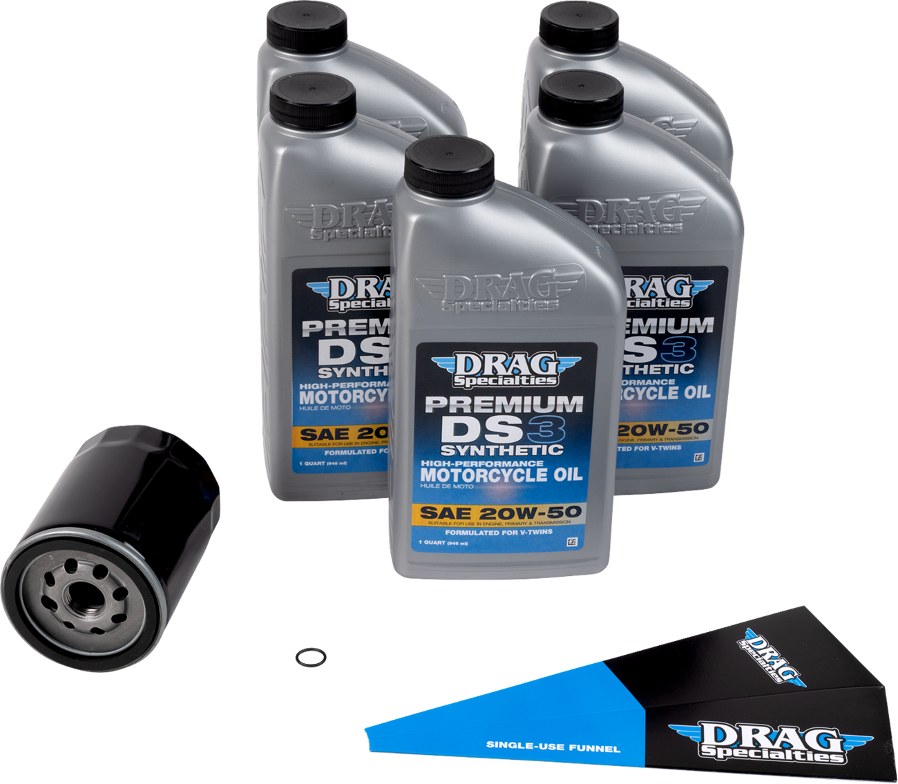 Full Synthetic Oil Change Kit - 20W50 - M8 - Black Filter