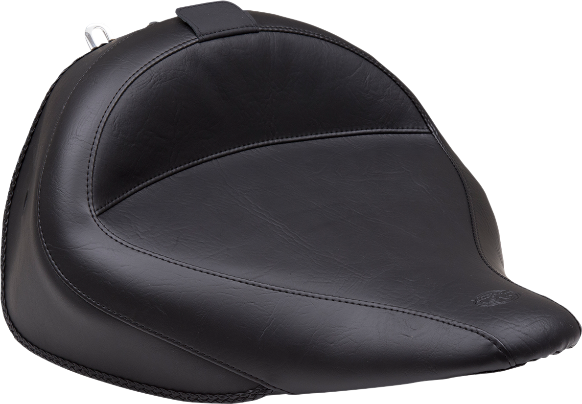 Wide Solo Seat - With Backrest - Vintage - Black - Smooth - FLSTN '05-'17