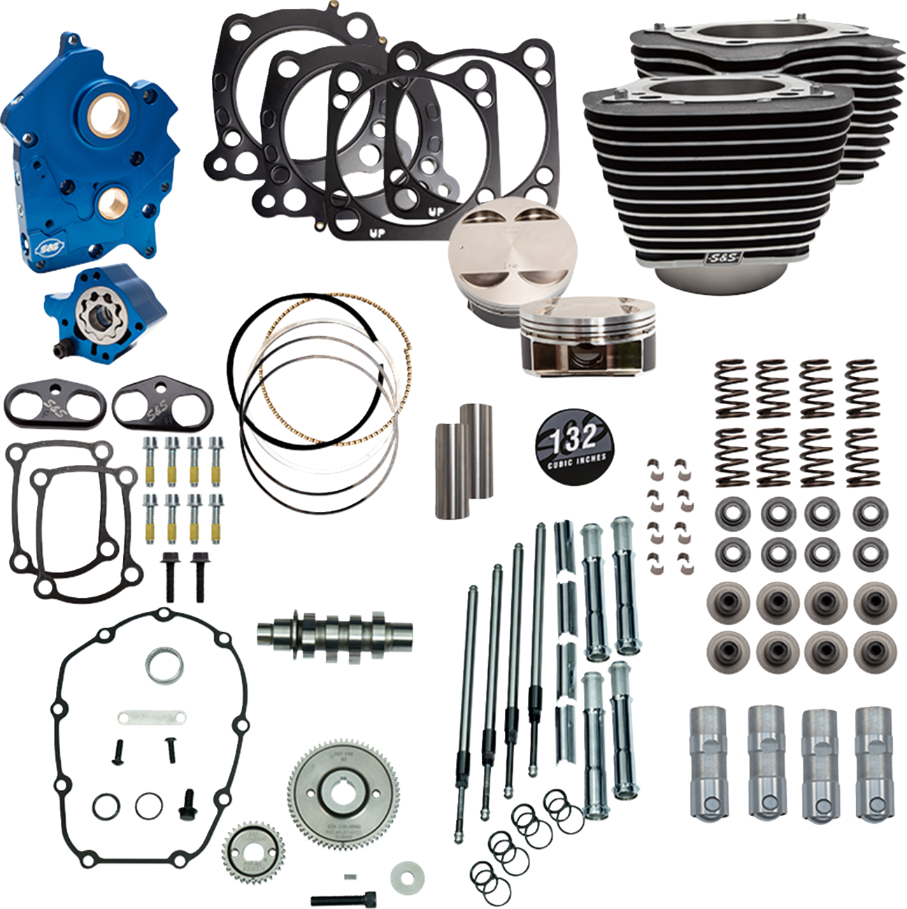 132" Power Pack - 550 Gear Drive - Water Cooled - Wrinkle Black W/Highlight Fins - 114"/117" M8