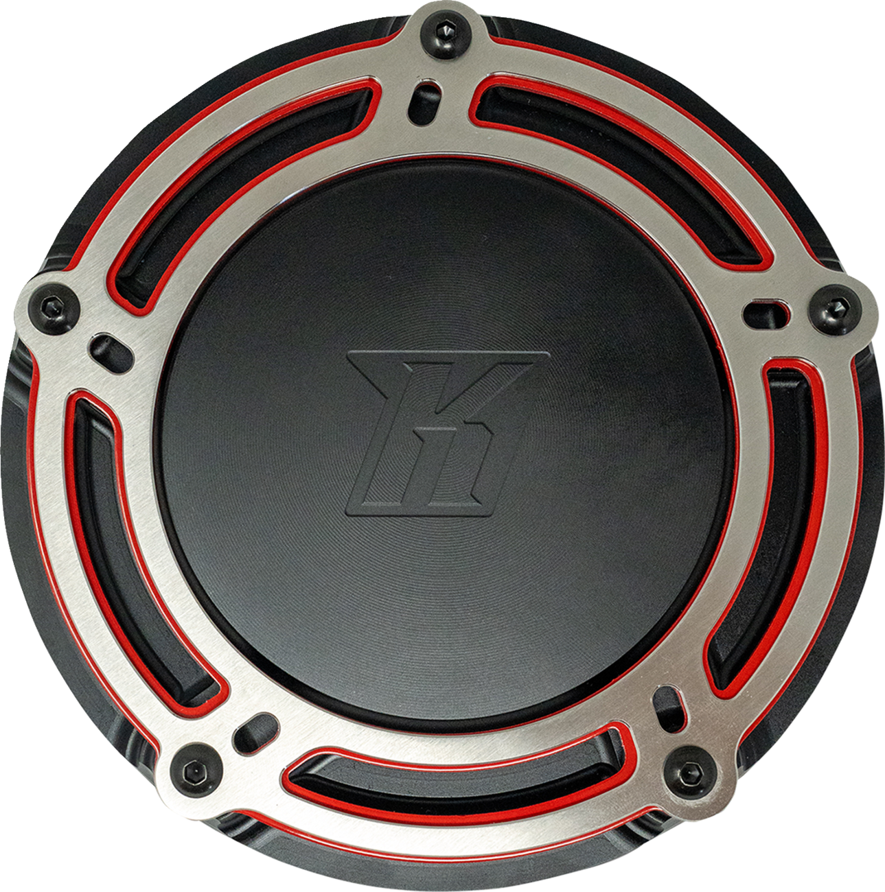 Derby Cover - NXL Redline - Black/Red - M8 Softail