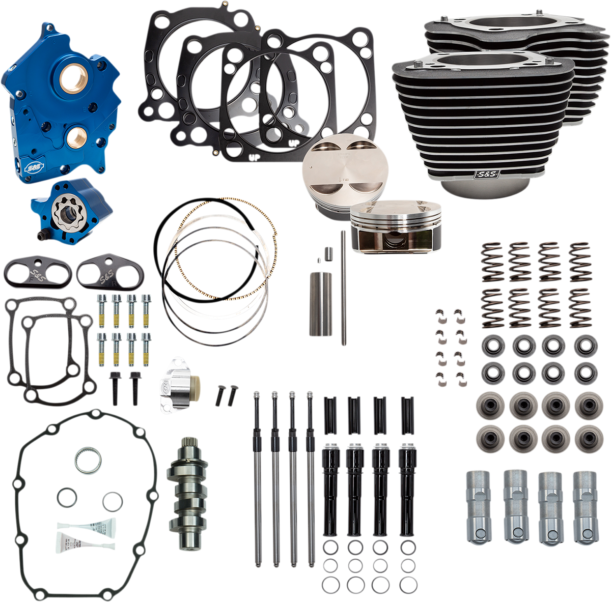 124" Power Package - Chain Drive - Highlighted Fins - Black Pushrod Tubes - 107" M8