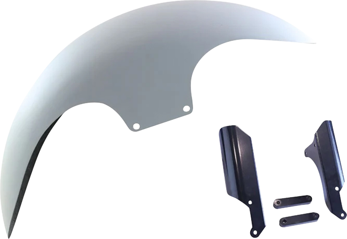 Cafe Front Fender - 19" Wheel - Black Inverted Fork Adapter - HD Softail '18-'26