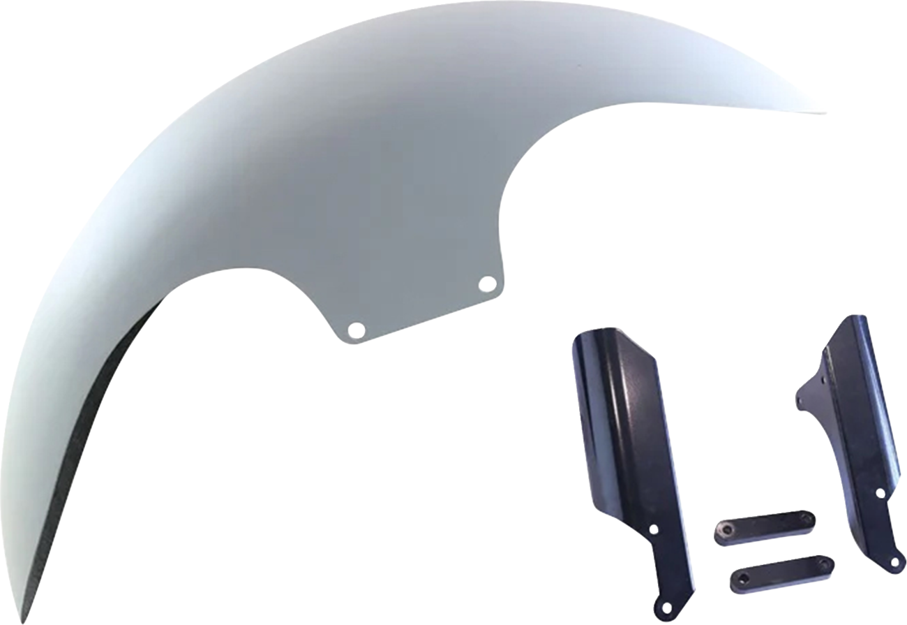 Cafe Front Fender - 19" Wheel - Black Inverted Fork Adapter - HD Softail '18-'26
