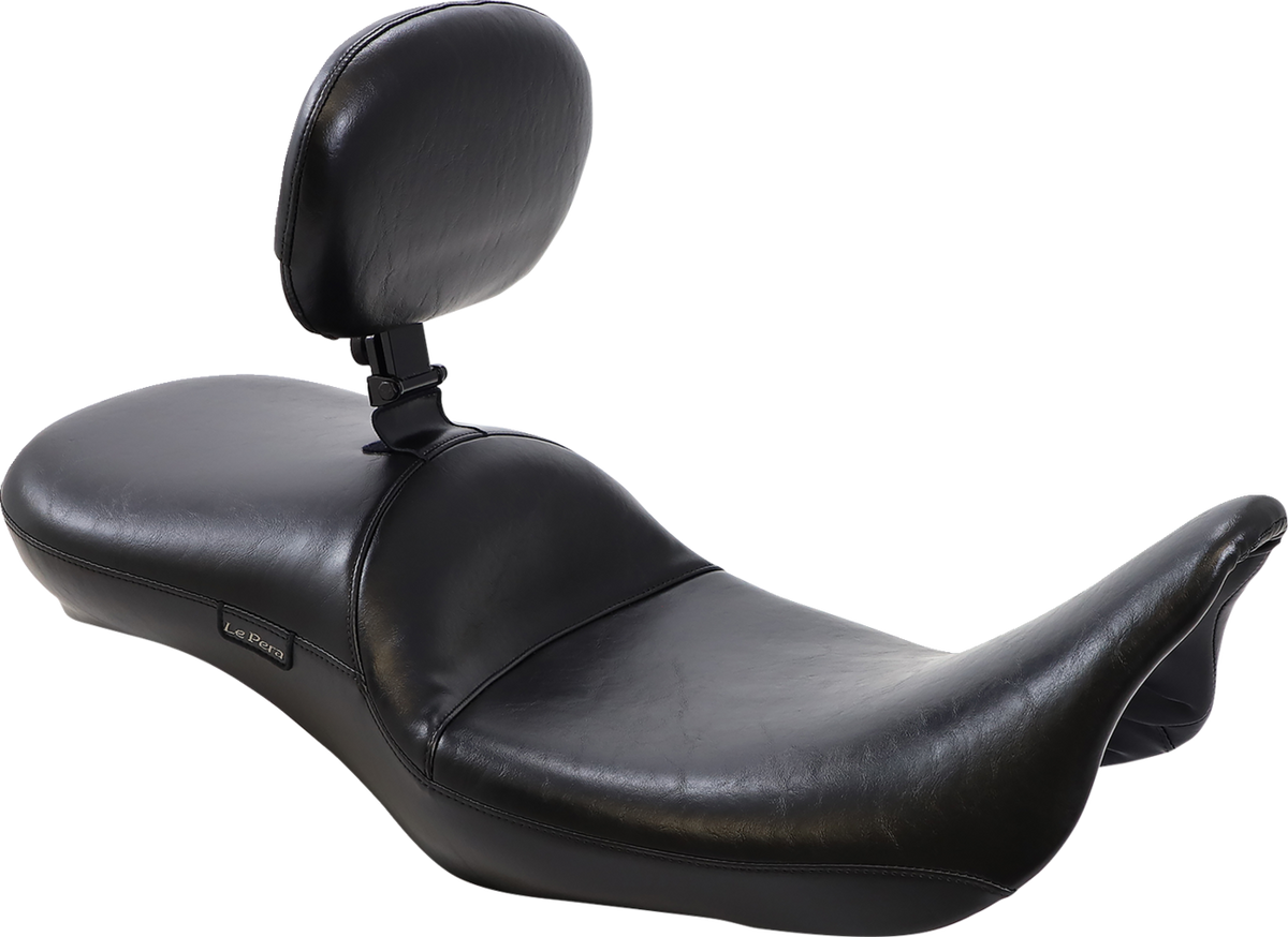 Maverick Daddy Long Legs Seat - With Backrest - Black - Smooth - FL '08-'23