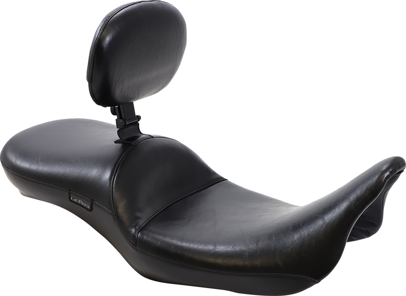 Maverick Daddy Long Legs Seat - With Backrest - Black - Smooth - FL '08-'23